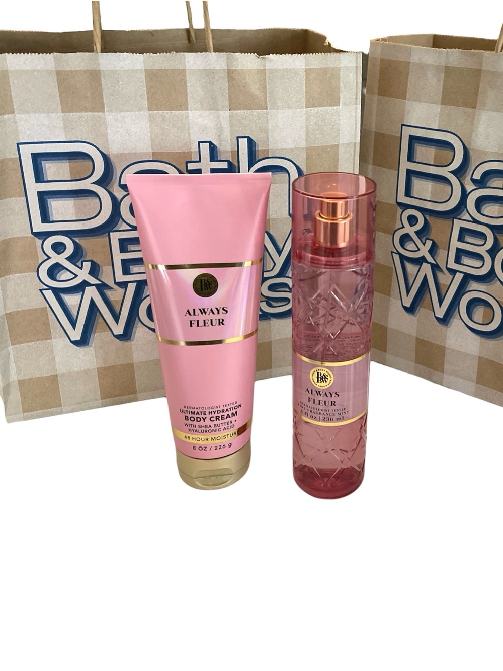 BATH & BODY WORKS ALWAYS FLEUR FINE FRAGRANCE MIST AND BODY CREAM SET